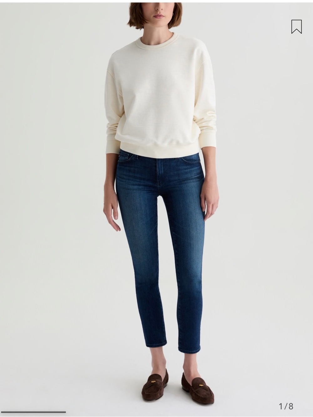 AG-ED Prima Ankle Cigarette High-Rise Ankle Jeans in Dark Blue - Women